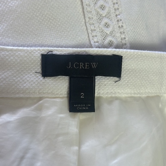 J. Crew Womenโs White Lace Striped Cotton Skirt With Pockets Size 2 - Picture 10 of 15